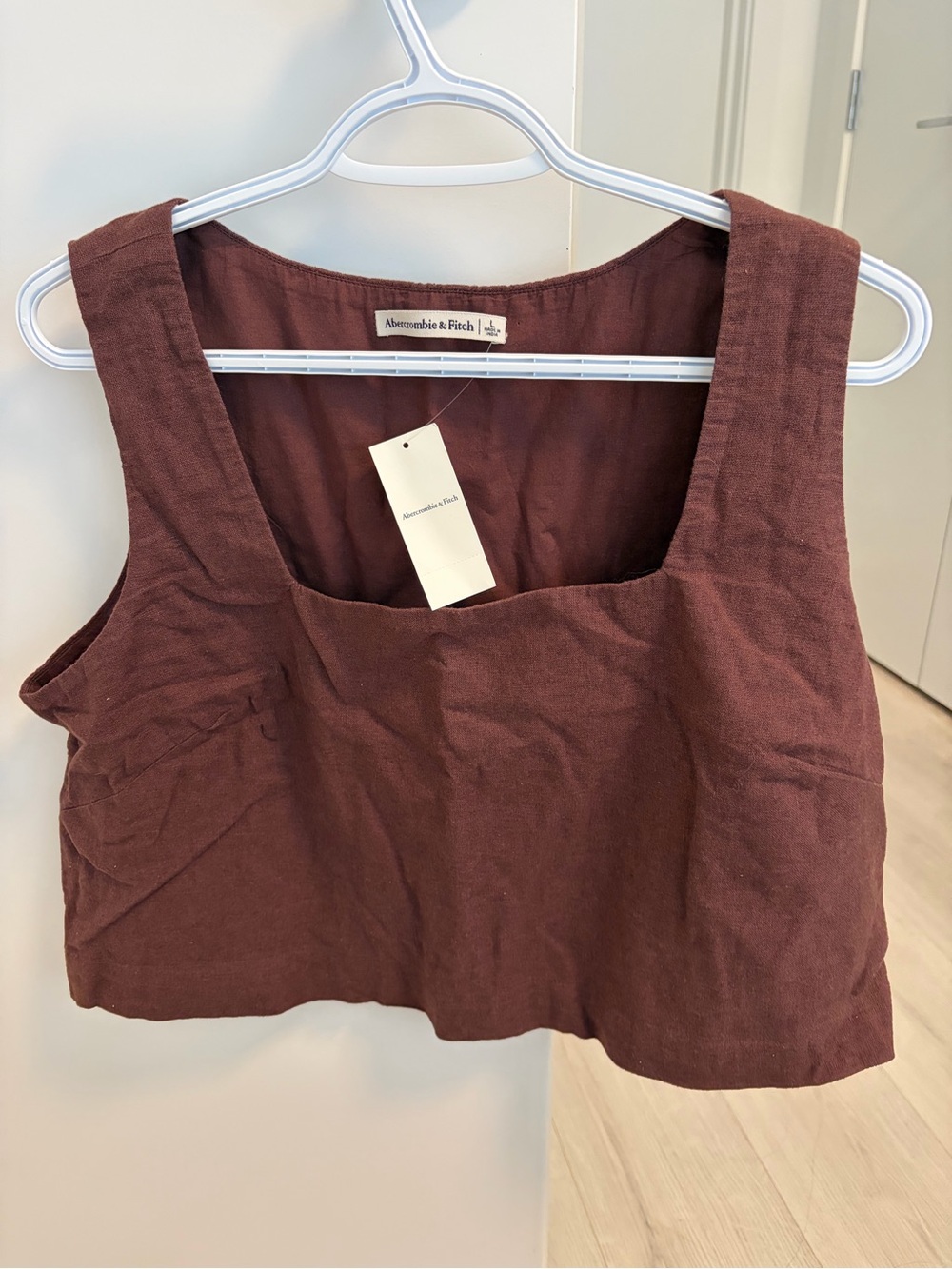 Abercrombie & Fitch Women's Square-Neck Cropped Tank Top - Brown Size L